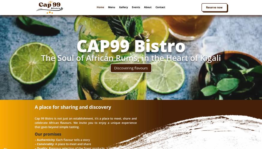 cap 99 bistro website, built by FOSIA